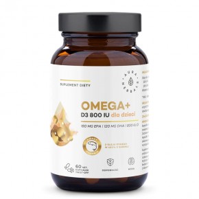Омега-3 500 mg  + витамин D3 800 IU x 60 капсули / Aura Herbals