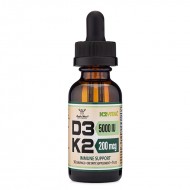 D3 5000 IU K2 200 µg/ Витамин D3+ K2 x 29.6 ml капки / Double Wood