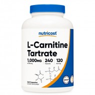 L-Карнитин (тартарат) 500 mg x 240 капсули / Nutricost