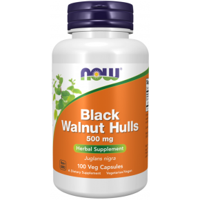 NOW - Black Wallnut Hulls (Люспи от Черен Орех) 500 МГ - 100 Капсули