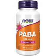 NOW - PABA / ПараАминоБензоената Киселина 500 мг - 100 Капсули