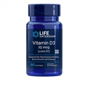Vitamin D3/ Витамин D3 1000 IU x 90 софтгел капсули Life Extension