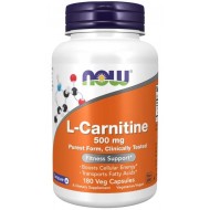 NOW - L-Carnitine 500 мг / L-КАРНИТИН - 180 Капсули