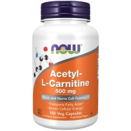 NOW - Acetyl L-Carnitine 500 мг / АЦЕТИЛ L-КАРНИТИН - 100 капсули