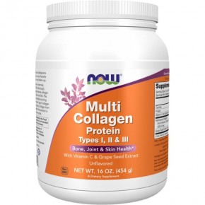 Мулти колаген / Multi Collagen Protein Types I, II & III Powder NOW Foods – 454 грама