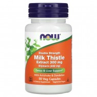 Double Strength Milk Thistle Extract / БЯЛ ТРЪН ЕКСТРАКТ 300 мг 50 веге капсули | Now Foods