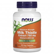 Maximum Strength Milk Thistle Extract / БЯЛ ТРЪН ЕКСТРАКТ 750 мг 90 веге капсули | Now Foods