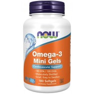 NOW - ОМЕГА-3 Mini Gels 500 mg - 180 дражета