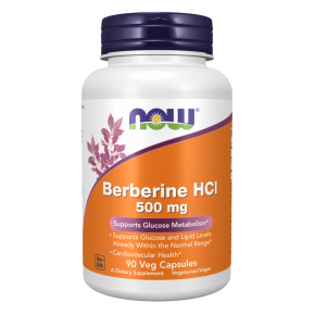 NOW - Berberine HCI / БЕРБЕРИН ХИДРОХЛОРИД 500 мг - 90 веган капсули