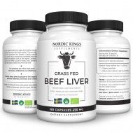 Beef Liver (grass fed)/ Говежди черен дроб 500 mg х 180 капсули/ Nordic Kings