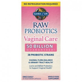RAW Probiotics Vaginal Care Пробиотик за вагинална защита и здраве х30 капсули, Garden of Life
