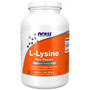 NOW - L-Lysine / L-Лизин на прах 454 гр
