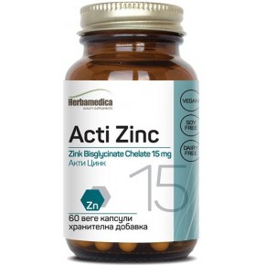 Acti Zinc / ЦИНК 15 mg, 60 веге капсули, Herbamedica