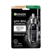 Garnier Skin Naturals AHA+BHA Charcoal Матиращa серум-маска за лице x28 грама