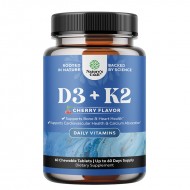 Витамин D3 2000 IU  + K2 75 µg x 60 дъвчащи таблетки/ Nature's craft