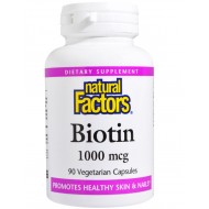 Биотин (Vitamin B7) 1000 микрограма 90 капсули Natural Factors