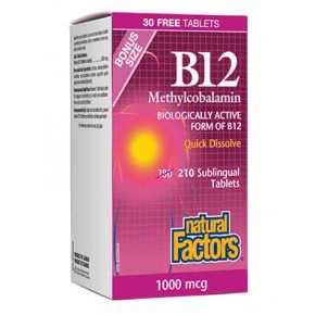 Витамин В12, Vitamin B12 Метилкобаламин  1000 мкг  210 подезични таблетки