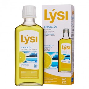 Омега-3 2160 mg (масло от черен дроб на исландска риба треска) x 240 ml с вкус на лимон/ Lysi