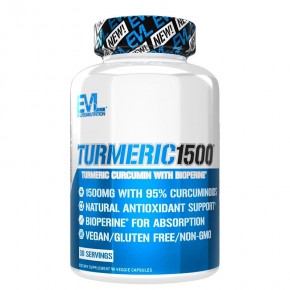 Куркума 500 mg + черен пипер х 90 капсули/ Evlution Nutrition