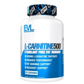 Л-карнитин (L-тартарат) 500 mg х 120 капсули/ Evlution Nutrition