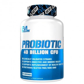 Пробиотик 40 млрд. активни пробиотици, 4 щама формула х 60 капсули/ Evlution Nutrition