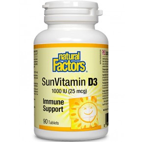 Витамин Д3, Vitamin D3 1000 IU 90 таблетки Natural Factors