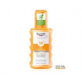 Eucerin Sun Oil Control Прозрачен слънцезащитен спрей Sensitive Protect SPF 50+ 200 мл