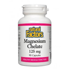 Магнезий Хелатен, Magnesium Chelate 125 мг 90 капсули Natural Factors
