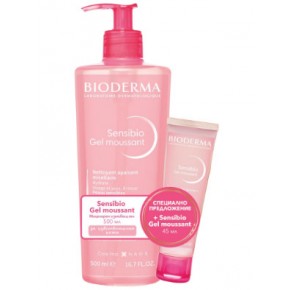 Bioderma Sensibio Gel moussant измиващ гел 500 мл + 45 мл