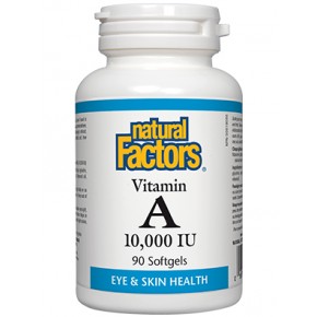 Витамин A, Vitamin A 10000 IU 90 софтгел капсули Natural Factors