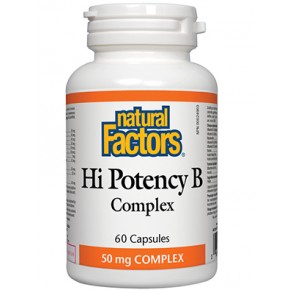 Витамин В комплекс, Hi potency Vitamin B complex Natural Factors 60 капсули