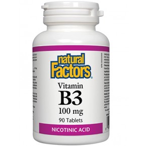 Витамин В3, Vitamin B3 100 мг 90 таблетки Natural Factors