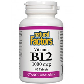 Витамин В12, Vitamin B12 1000 µg 90 таблетки Natural Factors