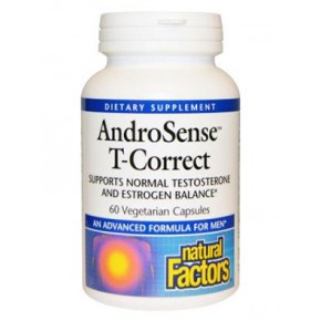 AndroSense T-Correct Тестостерон и Естроген баланс формула 60 веге капсули Natural Factors