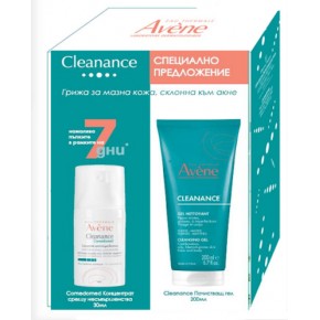 Avene Cleanance Comedomed Концентрат срещу несъвършенства 30 мл + Почистващ гел 200 мл